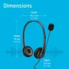 HP Stereo USB Headset G2, vadu, birojs/zvanu centrs, 90 g, austiņas ar mikrofonu, melns
