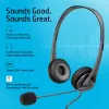 HP Stereo USB Headset G2, vadu, birojs/zvanu centrs, 90 g, austiņas ar mikrofonu, melns