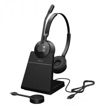 Jabra Engage 55 - USB-C UC Stereo Stand, EMEA/APAC, Bezvadu, Birojs/Zvanu centrs, 83 g, Austiņas, Melns, Titāns
