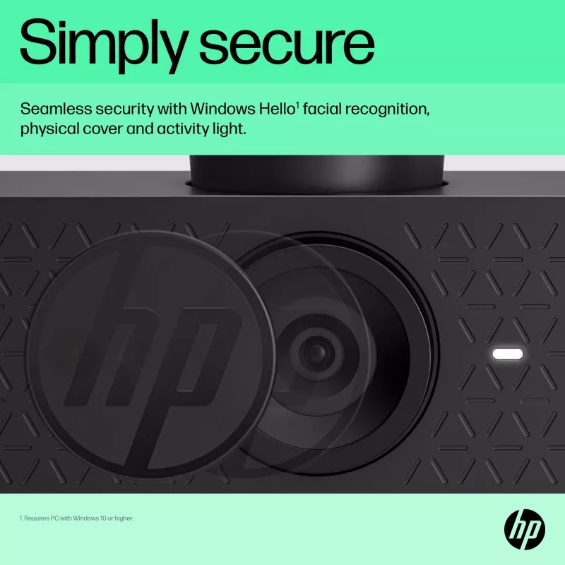 HP 625 FHD Webkamera, 4 MP, 1920 x 1080 pikseļi, Full HD, biznesa klase, USB, melna