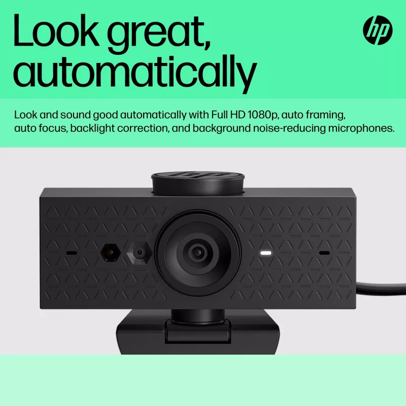 HP 625 FHD Webkamera, 4 MP, 1920 x 1080 pikseļi, Full HD, biznesa klase, USB, melna