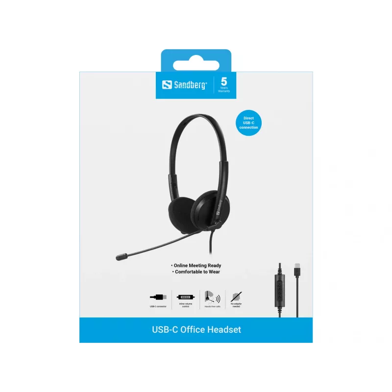 Sandberg USB-C Office Headset austiņas
