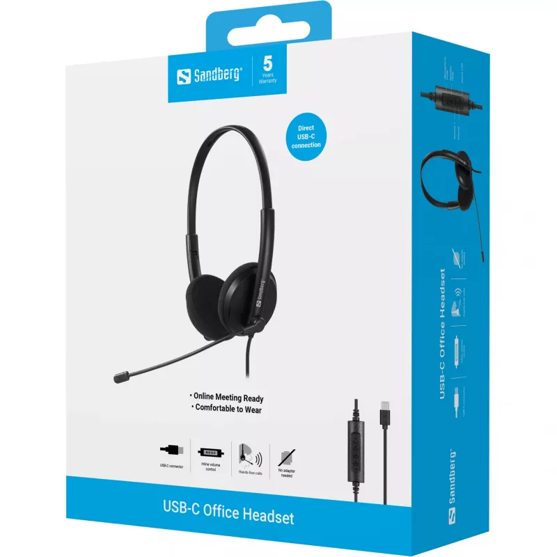 Sandberg USB-C Office Headset austiņas