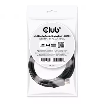 CLUB3D Mini DisplayPort uz DisplayPort 1.2 M/M 2m/6.56ft 4K60Hz