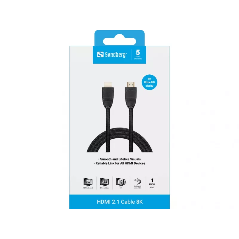 Sandberg HDMI 2.1 kabelis 8K, 1 m