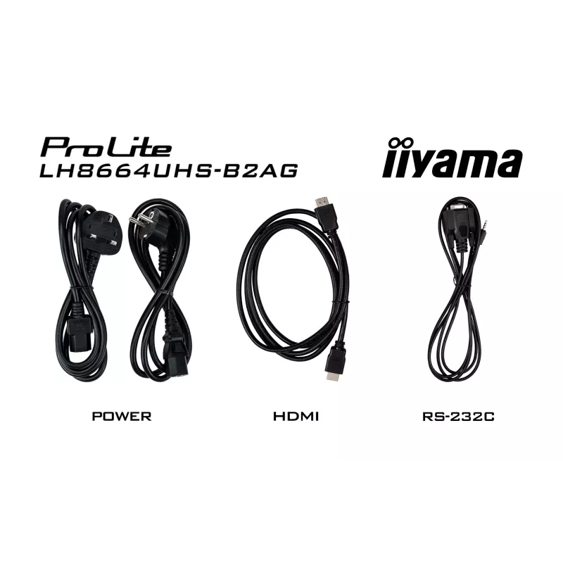 iiyama LH8664UHS-B2AG Signage Display Digital signage flat panel 2.17 m (85.6 collas) Wi-Fi 500 cd/m² 4K Ultra HD Melns Iebūvēts procesors Android 11 24/7