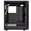 PC korpuss GEMBIRD Fornax 2000 RGB Midi Tower melns — Micro ATX/ITX/ATX, 1x120 mm aizmugures ventilators, 2x2,5 collu nodalījumi, 2x3.0 USB-A, rūdīts stikls