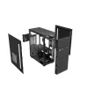 PC korpuss GEMBIRD Fornax 160 Mini Tower — melns, SPCC, atbalsta ITX/mATX/ATX, 1×3,5 collu + 3×2,5 collu nodalījumi, 7 paplašināšanas sloti, 445×185×390 mm