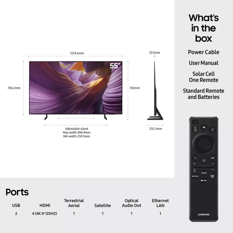 Samsung QE55S85FAUXXH TV 139,7 cm (55 collas) 4K Ultra HD Smart TV Wi-Fi Melns