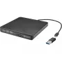 Sandberg USB-C/A DVD diskdzinis, melns, paplāte, galddators/klēpjdators, DVD Super Multi DL, USB Type-C, CD-R, CD-ROM, CD-RW, DVD+R DL, DVD-R, DVD-R DL, DVD-RAM, DVD-ROM, DVD-RW