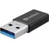 Sandberg USB-C/A DVD diskdzinis, melns, paplāte, galddators/klēpjdators, DVD Super Multi DL, USB Type-C, CD-R, CD-ROM, CD-RW, DVD+R DL, DVD-R, DVD-R DL, DVD-RAM, DVD-ROM, DVD-RW