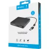 Sandberg USB-C/A DVD diskdzinis, melns, paplāte, galddators/klēpjdators, DVD Super Multi DL, USB Type-C, CD-R, CD-ROM, CD-RW, DVD+R DL, DVD-R, DVD-R DL, DVD-RAM, DVD-ROM, DVD-RW