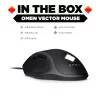 HP OMEN Vector pele, labās rokas, IR LED, USB Type-A, 16000 DPI, 1 ms, melns