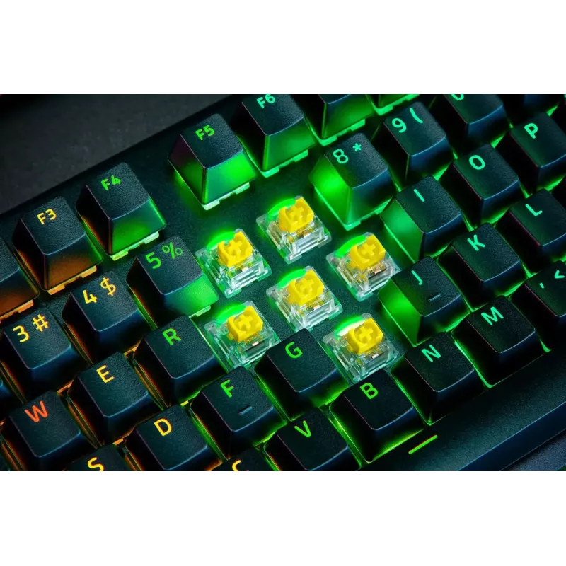 Razer MelnsWidow V4 Pro tastatūra spēlēm USB QWERTY US International melna mehāniska RGB LED