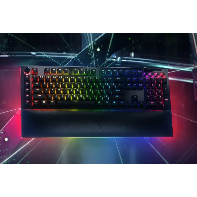 Razer MelnsWidow V4 Pro tastatūra spēlēm USB QWERTY US International melna mehāniska RGB LED