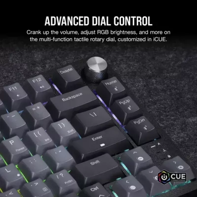 Mehaniskā spēļu tastatūra Corsair K65 PLUS WIRELESS RGB Wireless USB Melns