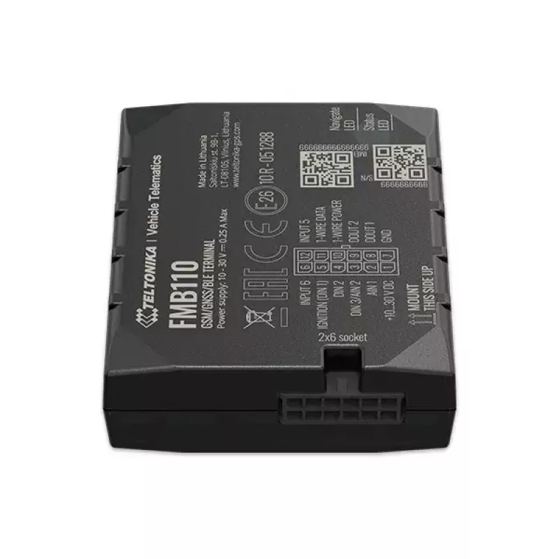 GPS izsekotājs Teltonika FMB110 Automašīnu Melns Putekļu izturīgs 0.128GB