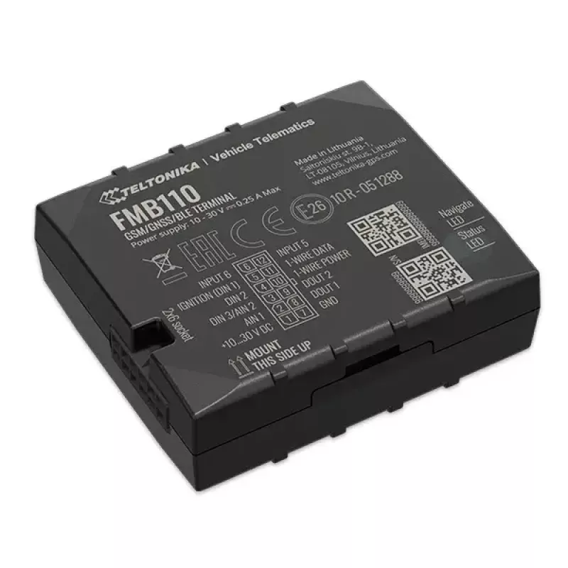 GPS izsekotājs Teltonika FMB110 Automašīnu Melns Putekļu izturīgs 0.128GB