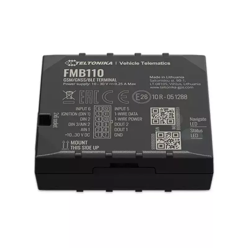 GPS izsekotājs Teltonika FMB110 Automašīnu Melns Putekļu izturīgs 0.128GB