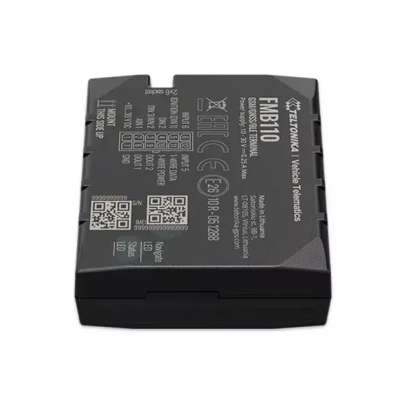 GPS izsekotājs Teltonika FMB110 Automašīnu Melns Putekļu izturīgs 0.128GB