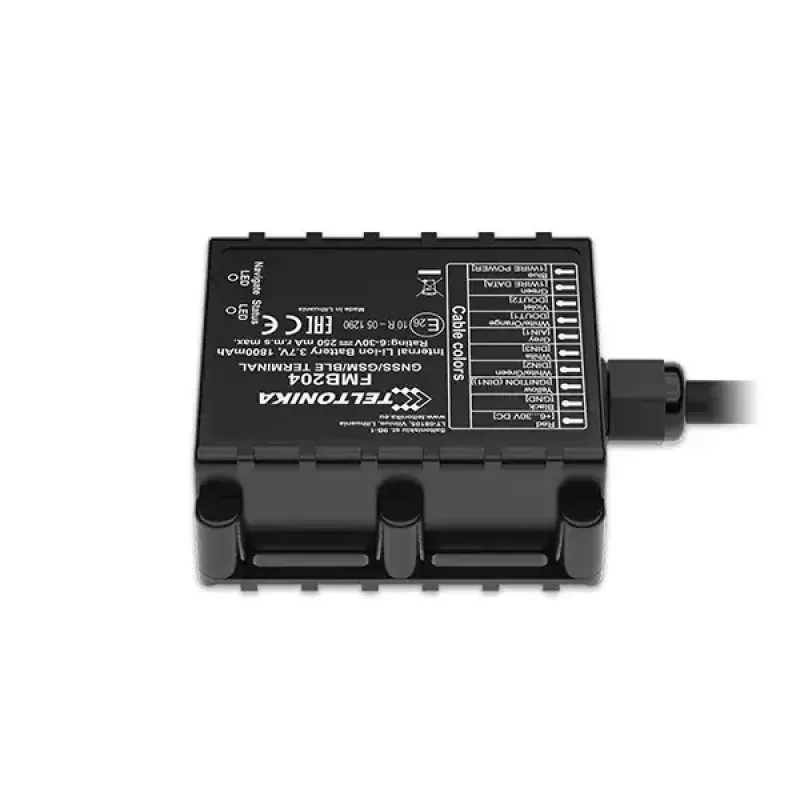 GPS izsekotājs Teltonika FMB204 universāls melns viena SIM 1800 mAh