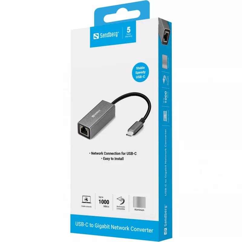 Tīkla adapteris Sandberg USB-C Gigabit 136-04