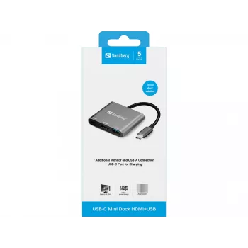 Sandberg USB-C Mini dokstacija HDMI+USB