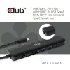 CLUB3D USB Type-C 7-in-1 centrmezgls HDMI 4K60Hz SD TF karšu slots 2x USB Type-A USB Type-C PD RJ45 darbojas ar Thunderbolt 3