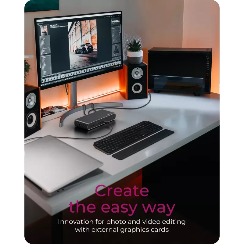 ICY BOX IB-DK8801-TB4 vadu Thunderbolt 4 antracīta, melna