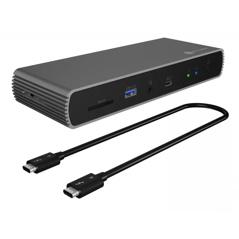 ICY BOX IB-DK8801-TB4 vadu Thunderbolt 4 antracīta, melna