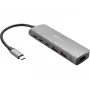 Sandberg USB-C dokstacija HDMI + 2xUSB-A + 2xUSB-C + PD100W, vadu, USB 3.2 Gen 1 (3.1 Gen 1) Type-C, 100 W, alumīnijs, 4K Ultra HD, 3840 x 2160 pikseļi