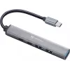 Sandberg USB-C uz 3xUSB-A+2xUSB-C SAVER USB 3.2 Gen 1 pelēks alumīnija centrmezgls