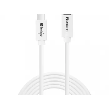 Sandberg USB-C uz USB-C kabelis 2M 100W USB 3.2 Gen 2 balts