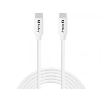 Sandberg USB-C USB-C 65W 2M SAVER, 2 m, USB C, USB C, USB 2.0, balta