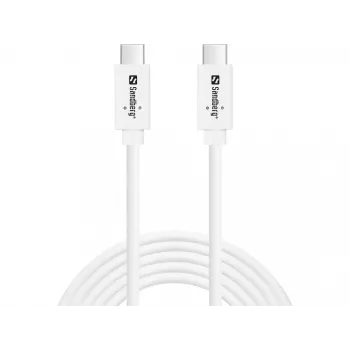 Sandberg USB-C>C USB 3.1 G2 100W 2M kabelis balts