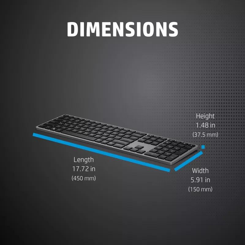 HP 975 divrežīmu bezvadu tastatūra pilna izmēra mehāniskā QWERTY