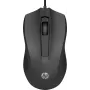 HP vadu pele 100, piemērota abām rokām, optiska, USB Type-A, 1600 DPI, melna
