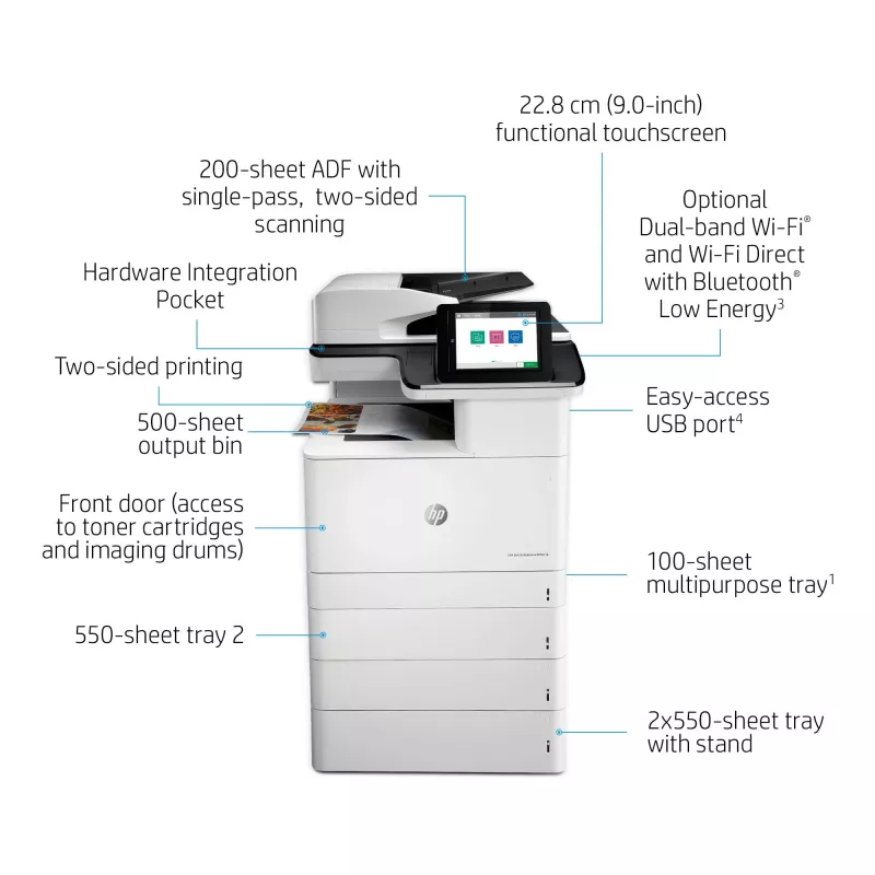 HP Color LaserJet Enterprise MFP M776dn, lāzeris, krāsu druka, 1200 x 1200 DPI, A3, tiešā druka, melns, balts