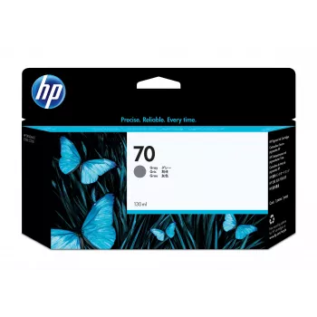 HP 70 130 ml pelēka tintes kasetne, HP DesignJet Z3100 un Z3200 foto printeru sērija, termiskā tintes druka, 40 mm, 202 mm, 129 mm, 190 g