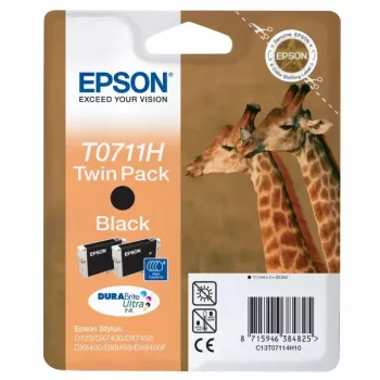 Epson Giraffe Twinpack Melns T0711H DURABrite Ultra tinte