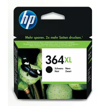 HP 364XL augstas ražības melna oriģinālā tintes kasetne, augsta (XL) ražība, melna, pigmenta tinte, 1 gab., 550 lapas