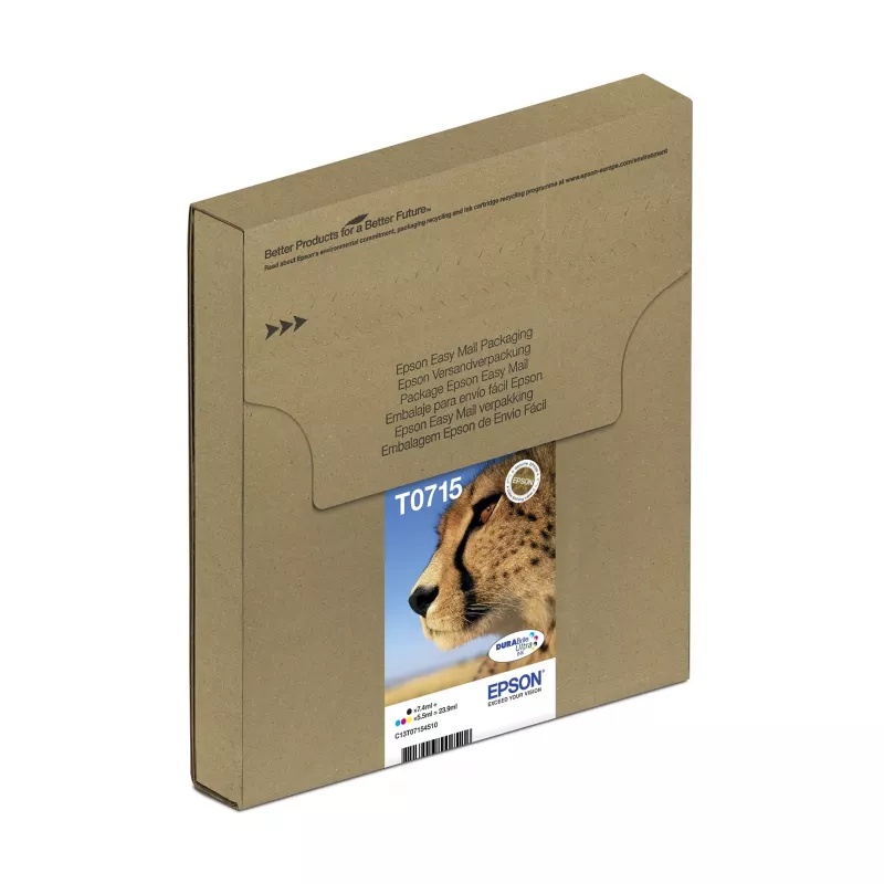 Epson Multipack 4-colours T071 EasyMail, Standarta izneses, Melns, Ciāna, fuksīna, Dzeltens, 7.4 ml, 5.5 ml, 1 gab., Daudzpakete