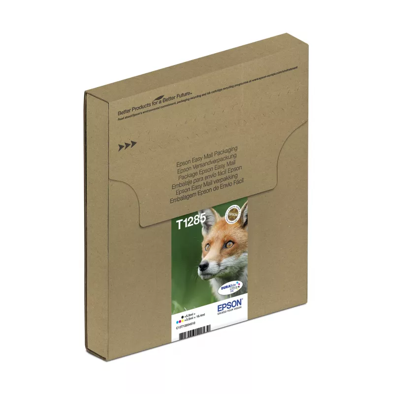 Inkjet multipack tintes kasetnes Epson Fox T128 EasyMail — 4 colours (Melns 5.9 ml; ciāna/fuksīna/dzeltena 3.5 ml)