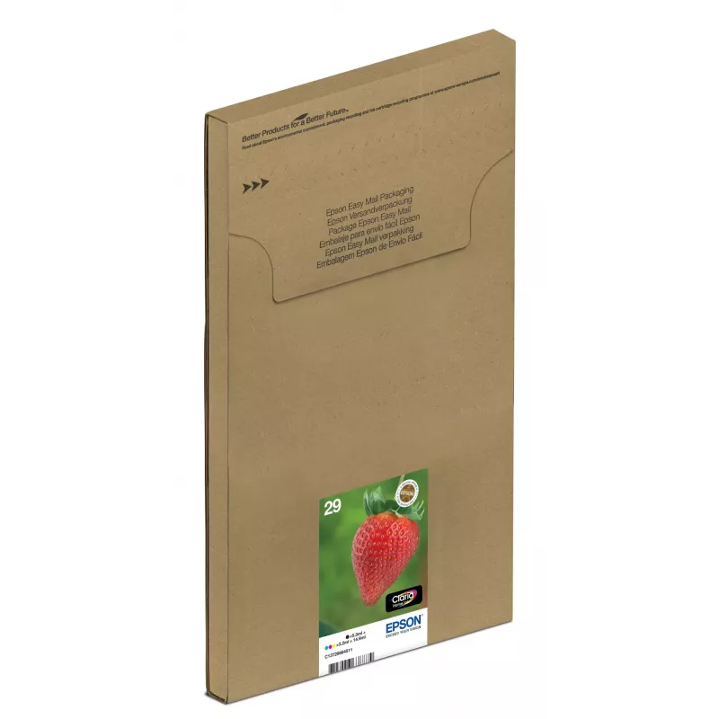 Epson Strawberry Multipack 4-krāsu 29 EasyMail, standarta ietilpība, melna, ciāna, fuksīna, dzeltena, 5,3 ml, 3,2 ml, 1 gab., daudzkrāsu iepakojums