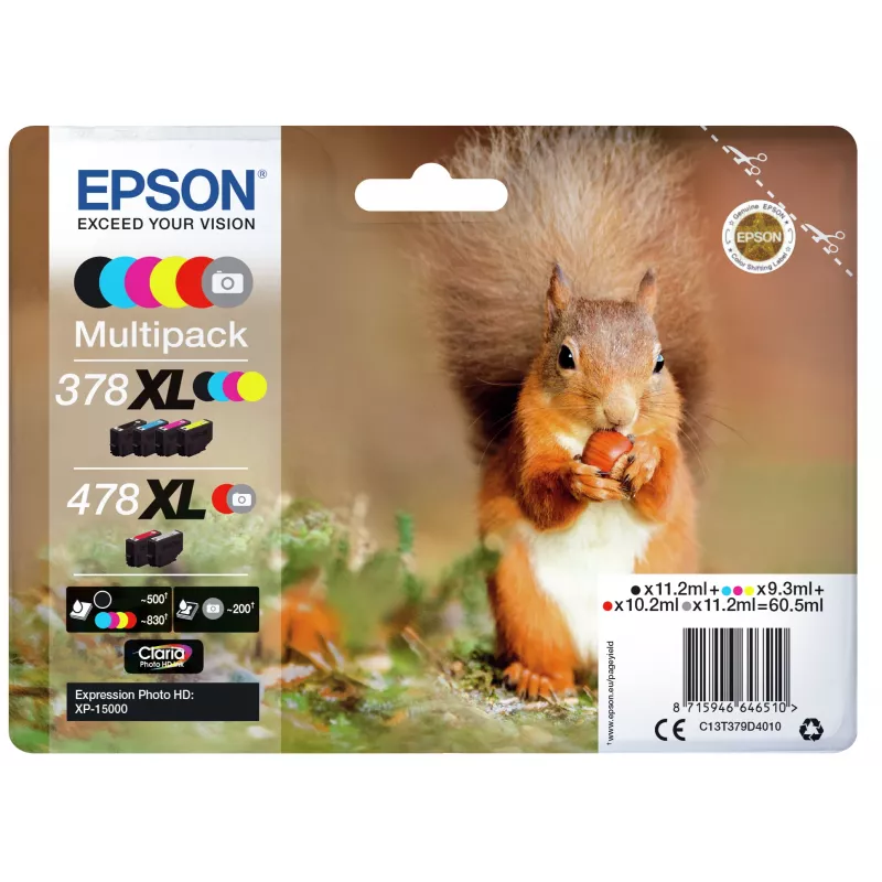 Epson Squirrel Multipack 6-krāsu 378XL / 478XL Claria Photo HD tinte