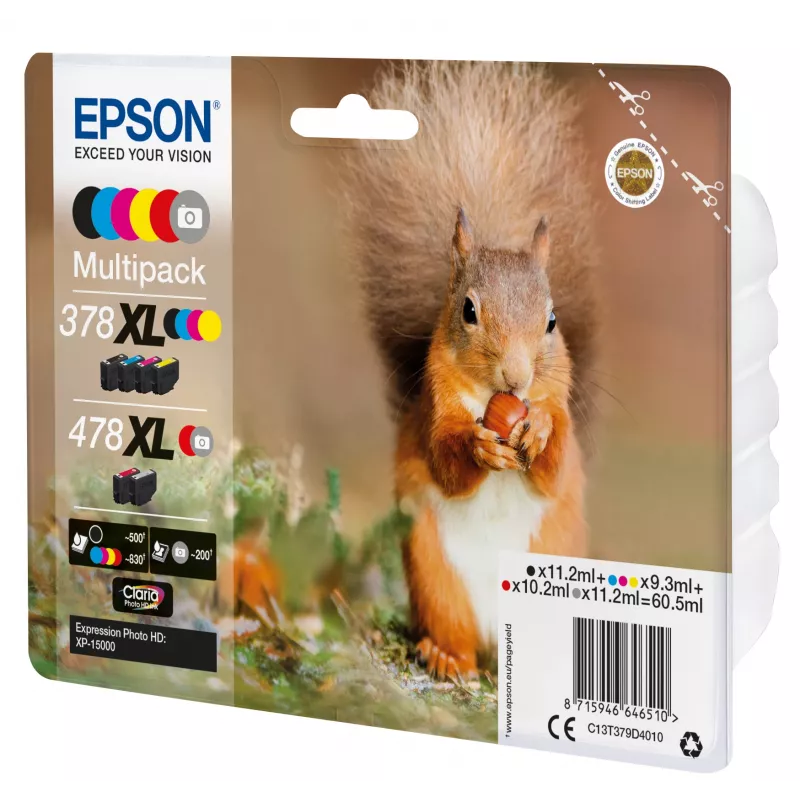 Epson Squirrel Multipack 6-krāsu 378XL / 478XL Claria Photo HD tinte
