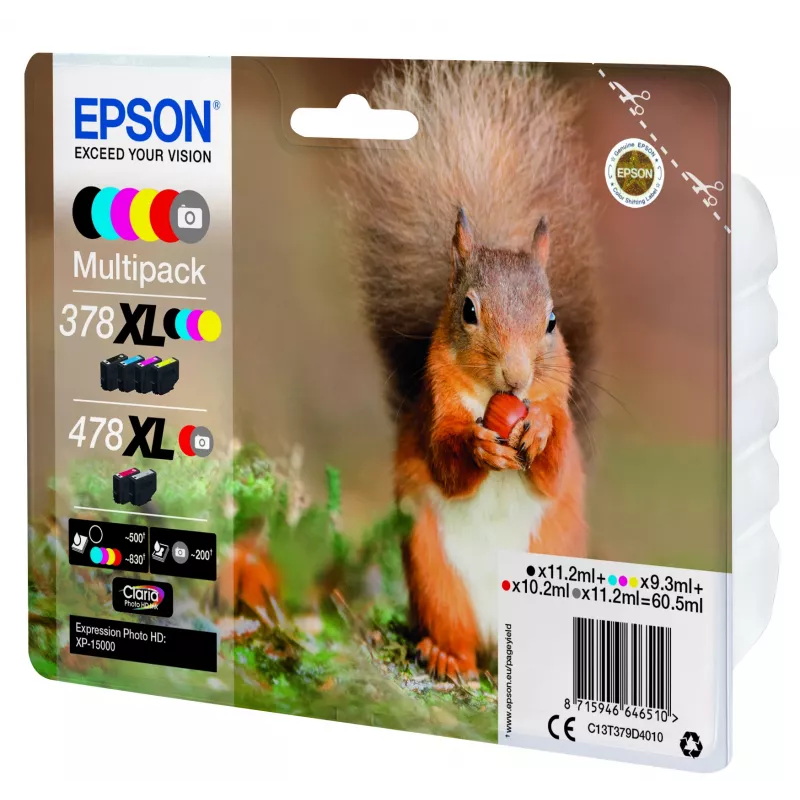 Epson Squirrel Multipack 6-krāsu 378XL / 478XL Claria Photo HD tinte