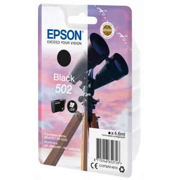 Epson Singlepack Melns 502 tinte, standarta ietilpība, melna, uz pigmenta bāzes, 4,6 ml, 1 gab., 210 lapas