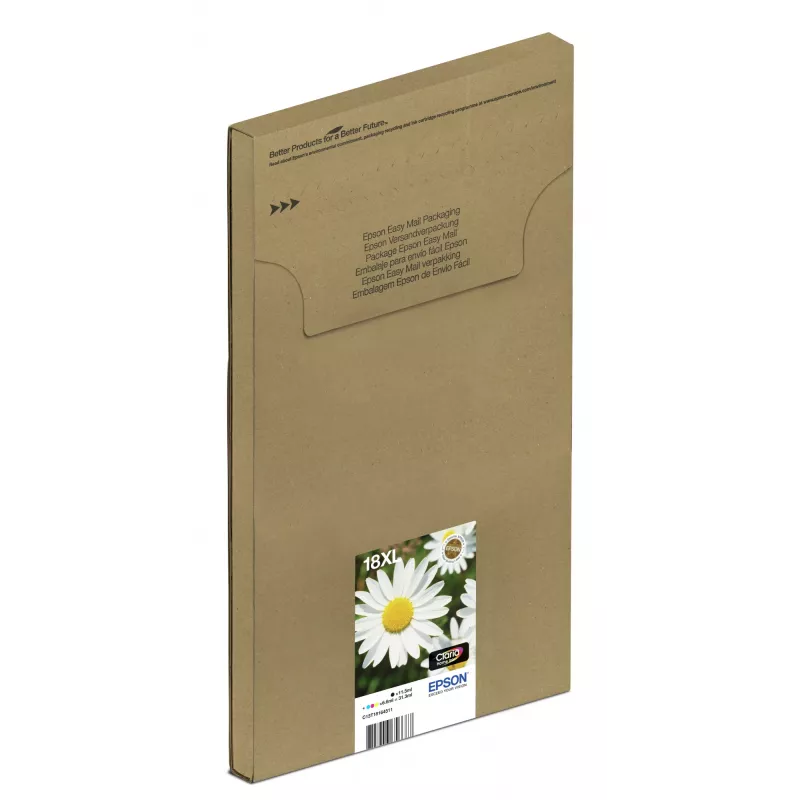 Epson Daisy Multipack 4-krāsu 18XL EasyMail, augsta (XL) ietilpība, melna, ciāna, fuksīna, dzeltena, 11,5 ml, 6,6 ml, 1 gab., daudzpaka