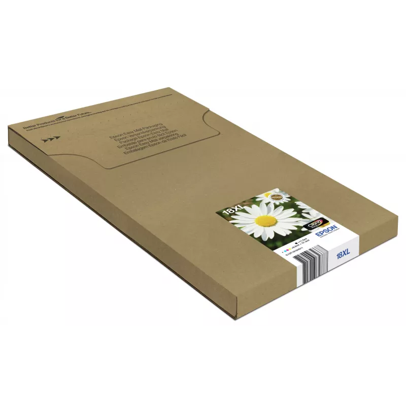 Epson Daisy Multipack 4-krāsu 18XL EasyMail, augsta (XL) ietilpība, melna, ciāna, fuksīna, dzeltena, 11,5 ml, 6,6 ml, 1 gab., daudzpaka